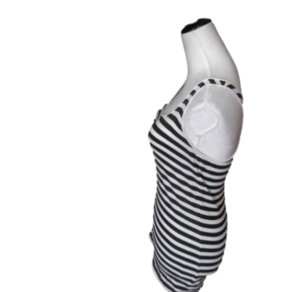 A.N.A Black/White Stripe Racerback Tank Top Size Large - Picture 2 of 4